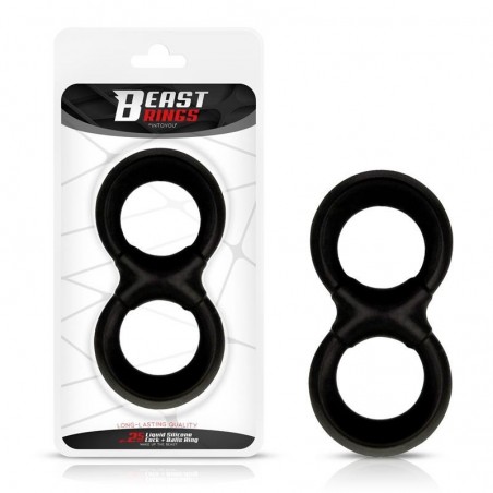 Double anneau pour pénis et testicules silicone 2,5cm BEAST RINGS