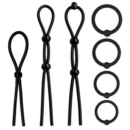 Kit de 7 cockrings silicone solide BEAST RINGS