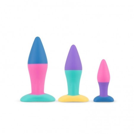 Lot de 3 plugs anaux tricolores Koda PMV20