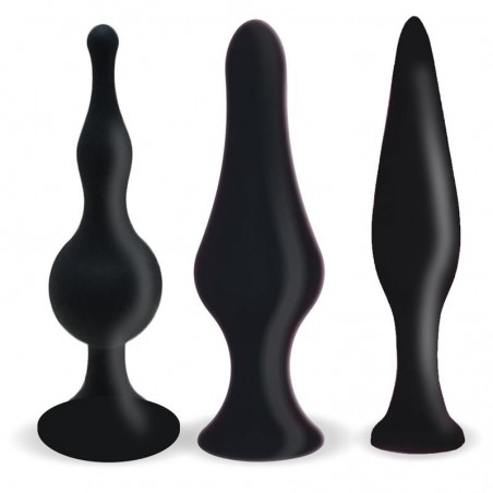 Kit d'entrainement anal 3 plugs anaux noirs MOOVE