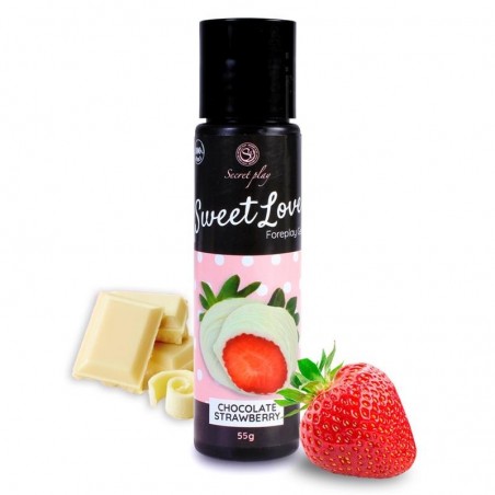 Lubrifiant comestible Fraise Chocolat Blanc 60ml Sweet Love SECRET PLAY