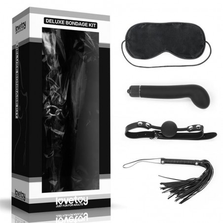 Coffret Bondage Deluxe 4 accessoires noir LOVETOY