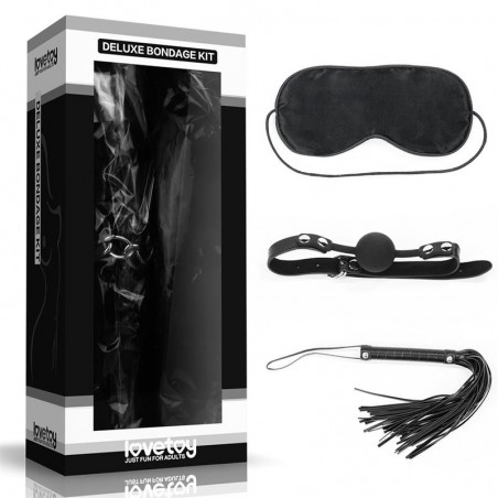 Kit Bondage Deluxe 3 pièces noir LOVETOY