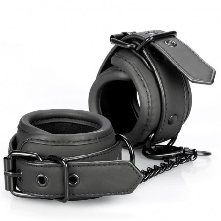 Menottes poignets cuir vegan noir mat INTOYOU