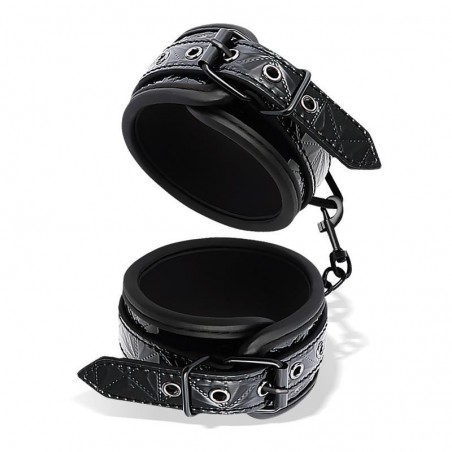 Menottes à boucle réglable chainette mousqueton en cuir vegan INTOYOU