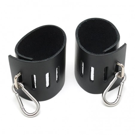 Menottes ajustables en cuir avec mousqueton RIMBA