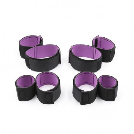 Set contraintes avec menottes velcro pour poignets et chevilles LATETOBED