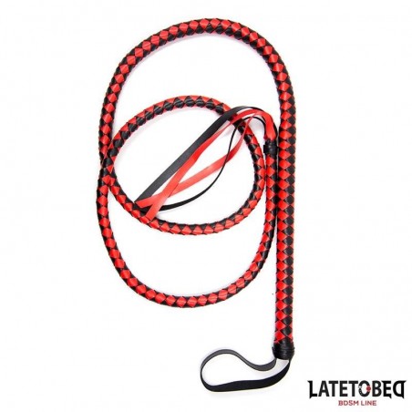 Long fouet noir et rouge 2,10m LATETOBED