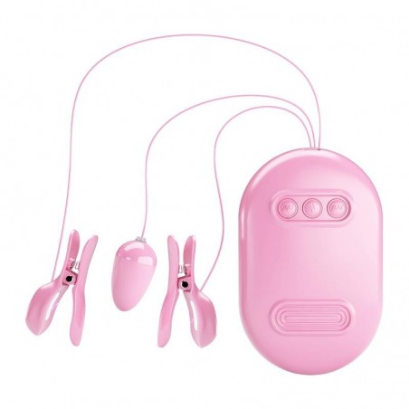 Coffret Oeuf Vibrant et Pinces à Tétons à Choc Électrique PRETTYLOVE