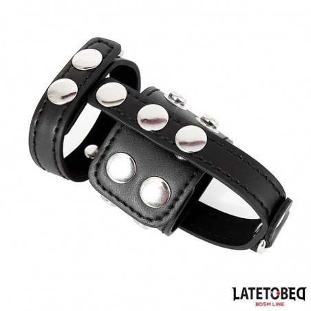 Cage à pénis adjustable en simili-cuir LATETOBED