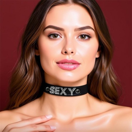 Collier en cuir vegan "SEXY" CINDERELLA