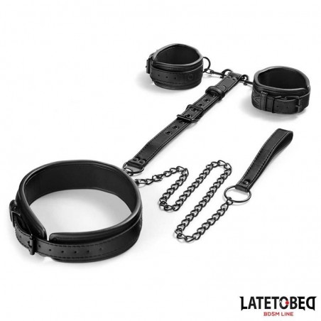 Ensemble collier contrainte avec laisse LATETOBED