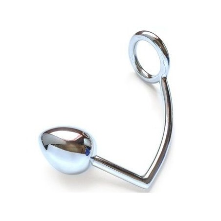 Anneau pénien avec crochet anal plug METAL HARD
