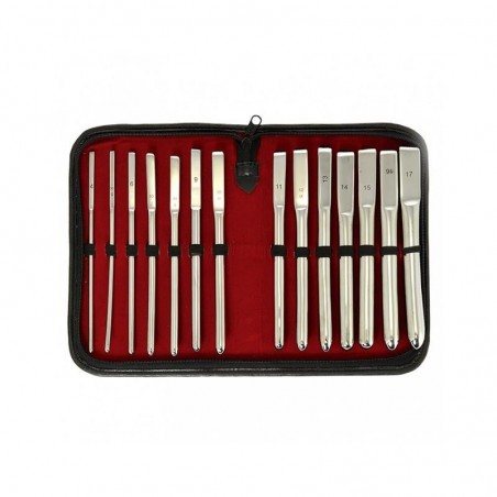 Kit de tiges d'urètre acier 14 pieces 4-17mm RIMBA