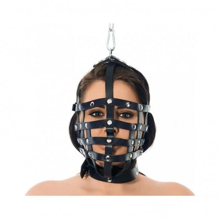 Masque muselière en cuir avec anneau de suspension RIMBA