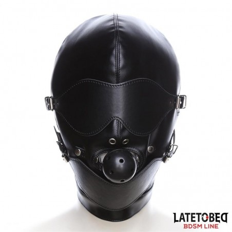 Cagoule avec masque pour les yeux, bâillon boule respirant LATETOBED